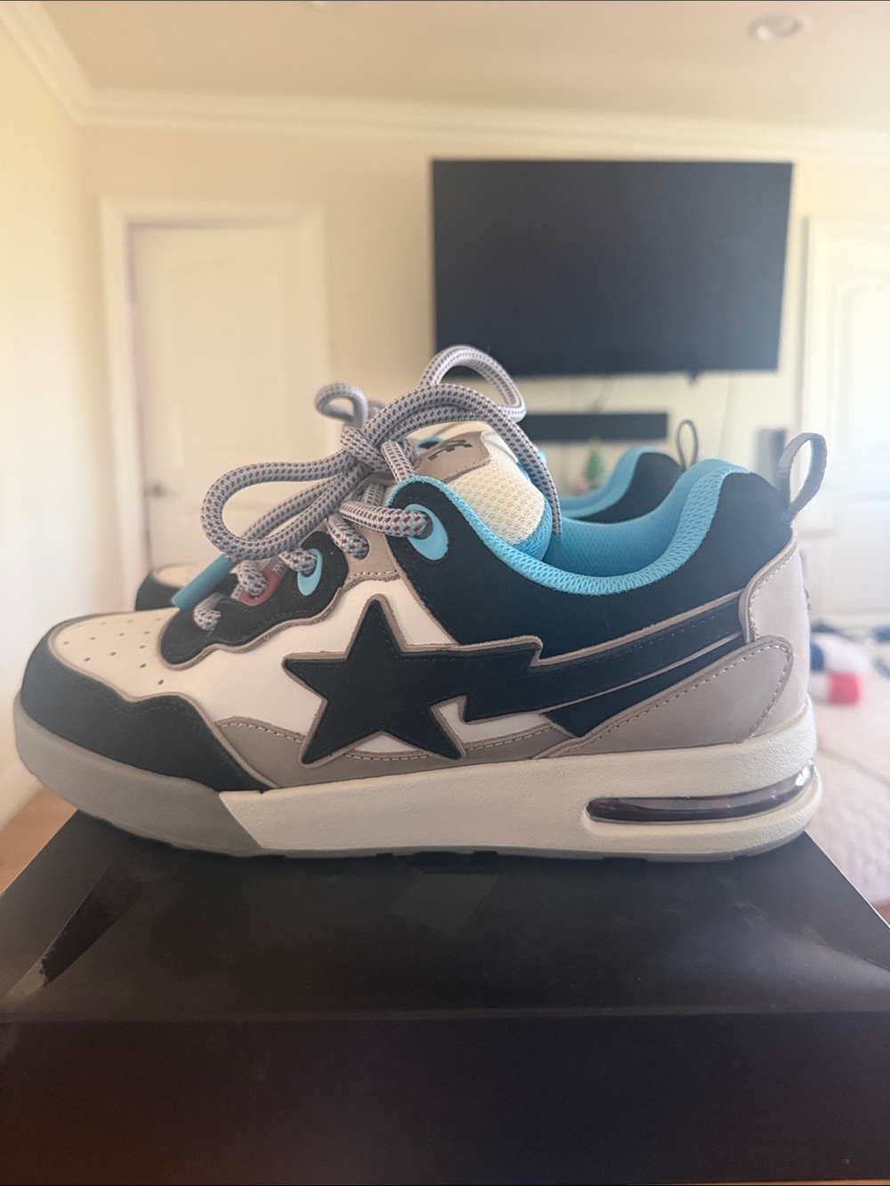 BAPE Athletic Sneakers - Black White Blue